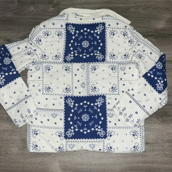 Caroline Constas Navy and Cream Patterned Jacket